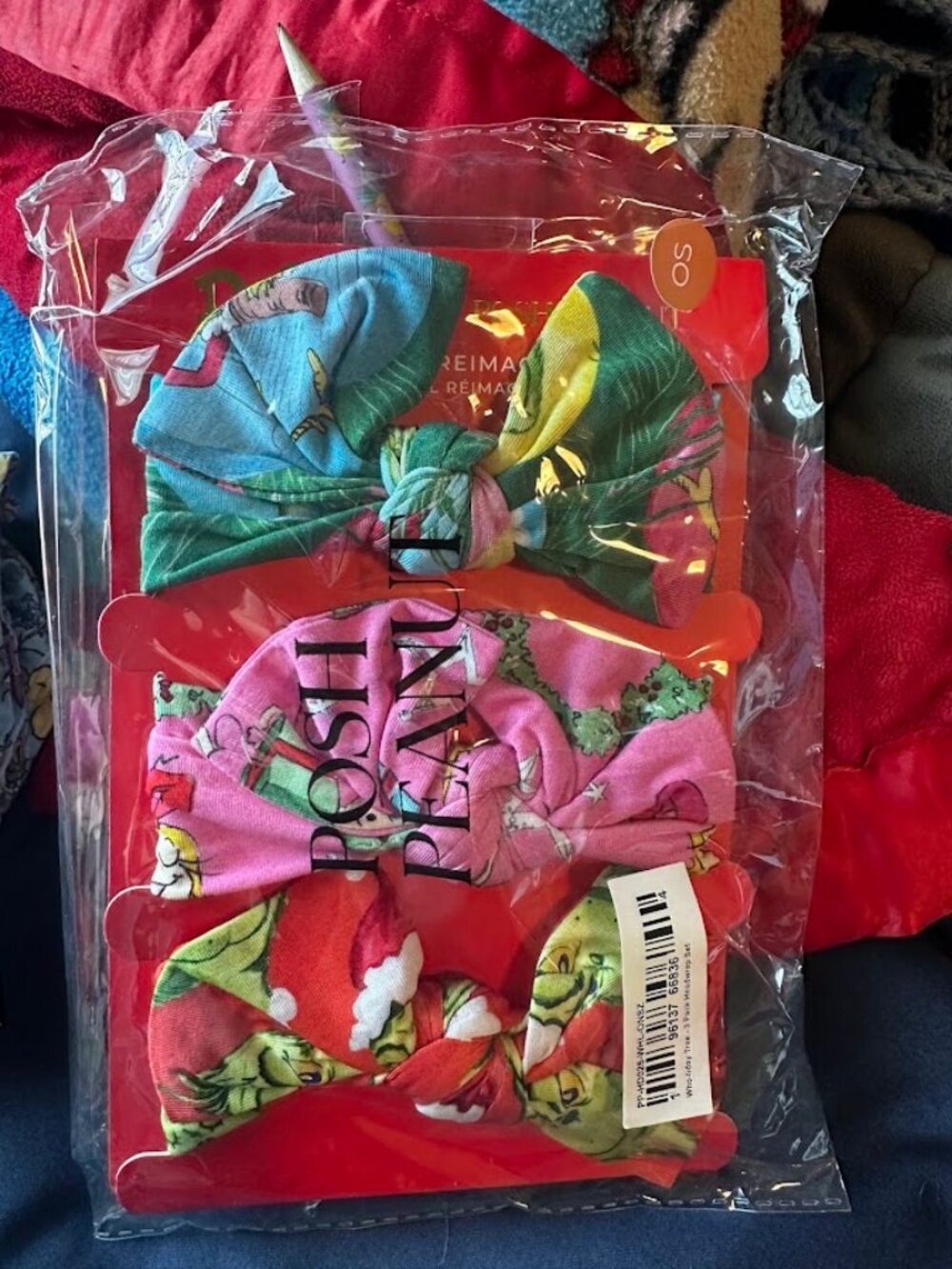 Posh Peanut Grinch headwrap bow set